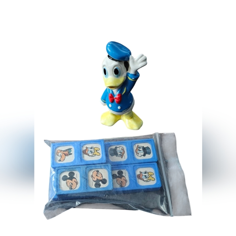 Vintage Disney-Donald Duck 3" Tall Figurine & 6 Vintage Mickey Mou 'Domi… - Picture 2 of 8